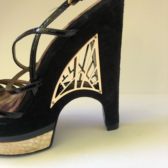 Sam Edelman Platform Heeled Sandals Size 8 - Picture 3 of 6